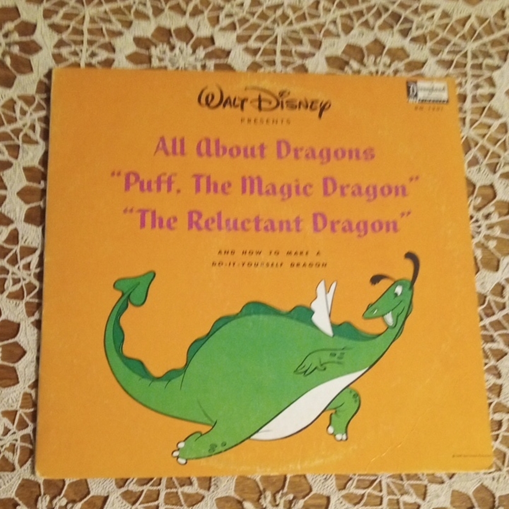 Disney Green and Orange Dragon Vinyl Cover